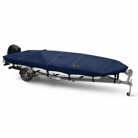 EEVELLE Boat Cover JON BOAT Open, Outboard Fits 16ft 6in L up to 72in W Navy WSOJB1672B-NVY